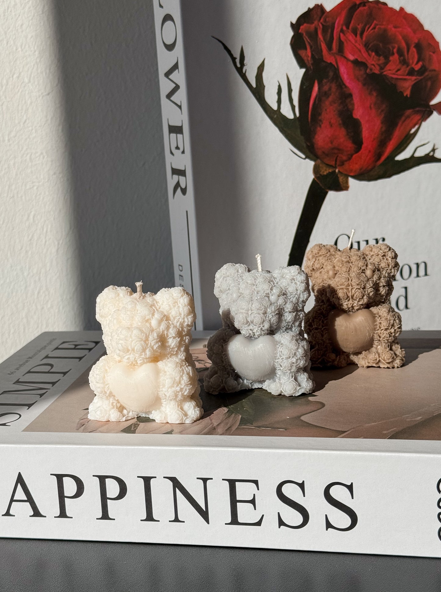 Teddy Kerze mit Herz