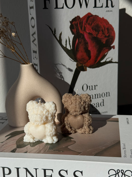 Teddy Kerze mit Herz