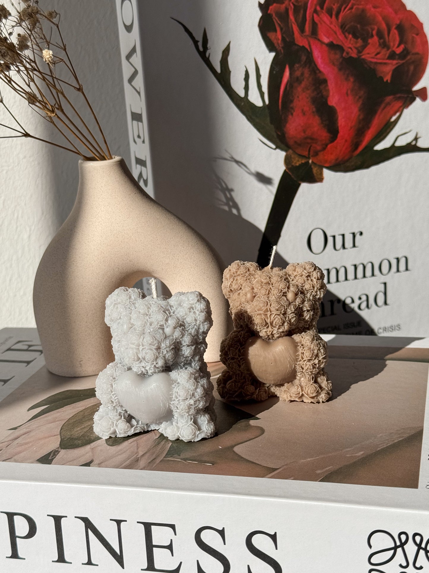 Teddy Kerze mit Herz